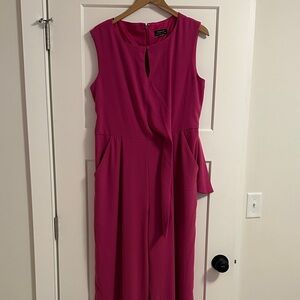 Tahari Fuchsia Sleeveless Jumpsuit with Waist Tie